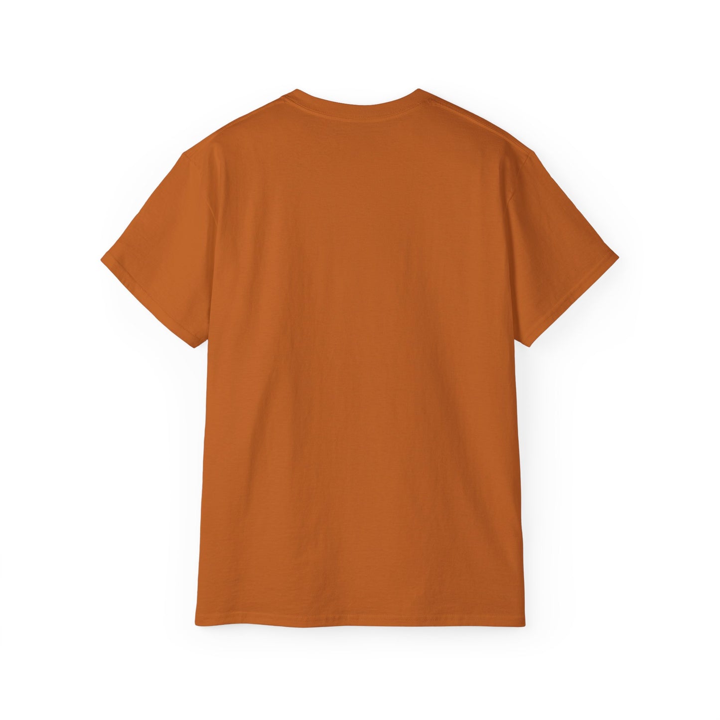 Black T‑Shirt with Orange Holographic Poker Chip Logo – Casino Night Tee