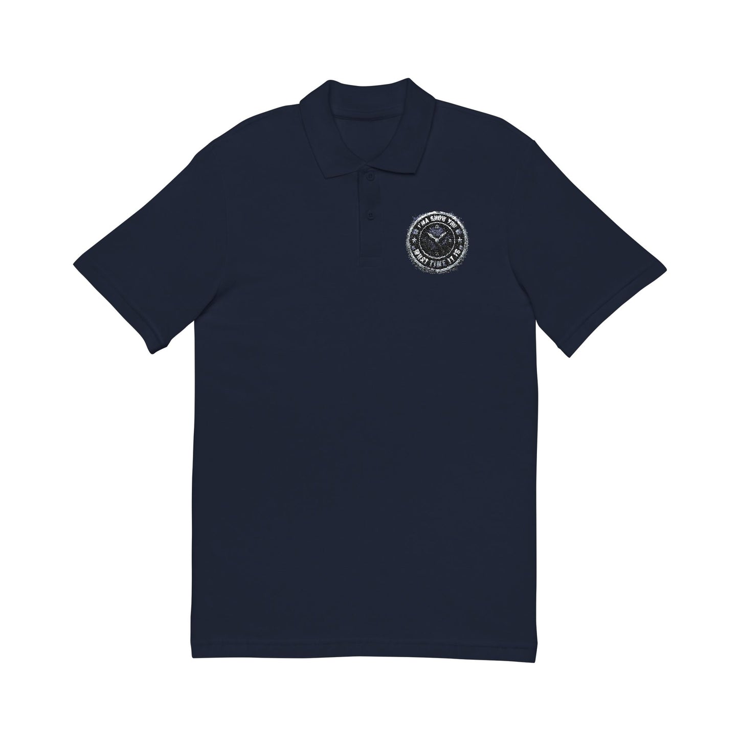 Embroidered Crest Polo Shirt — Classic White Pique