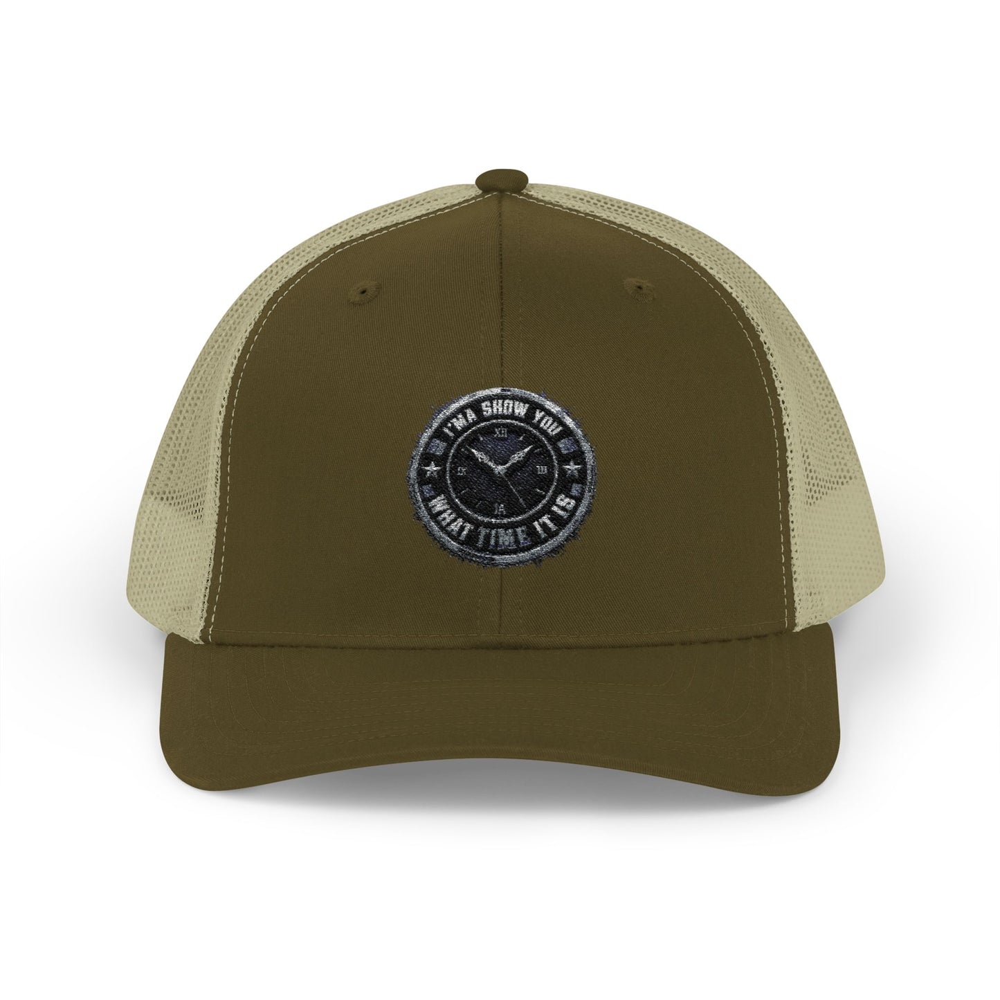 Trucker Cap — Distressed Round Patch 'Don't Ask Me' Vintage Logo