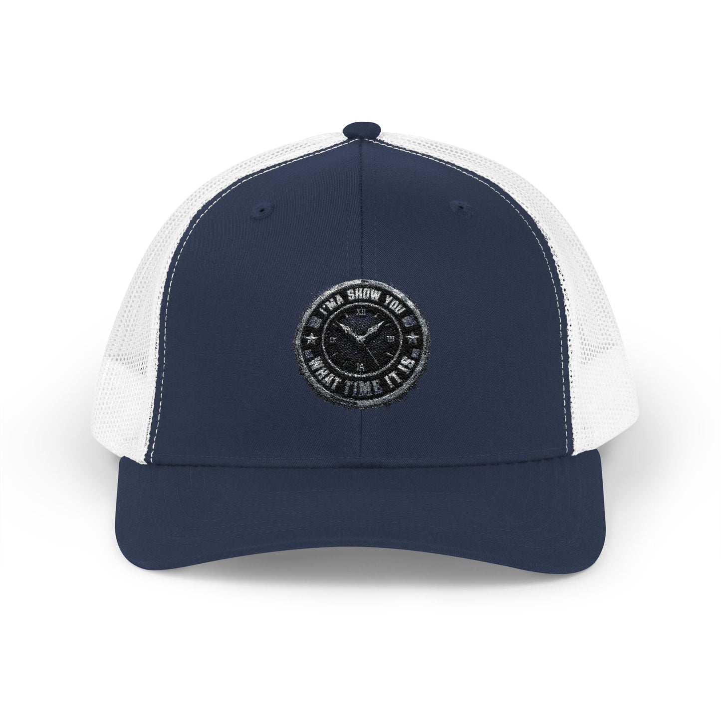 Trucker Cap — Distressed Round Patch 'Don't Ask Me' Vintage Logo