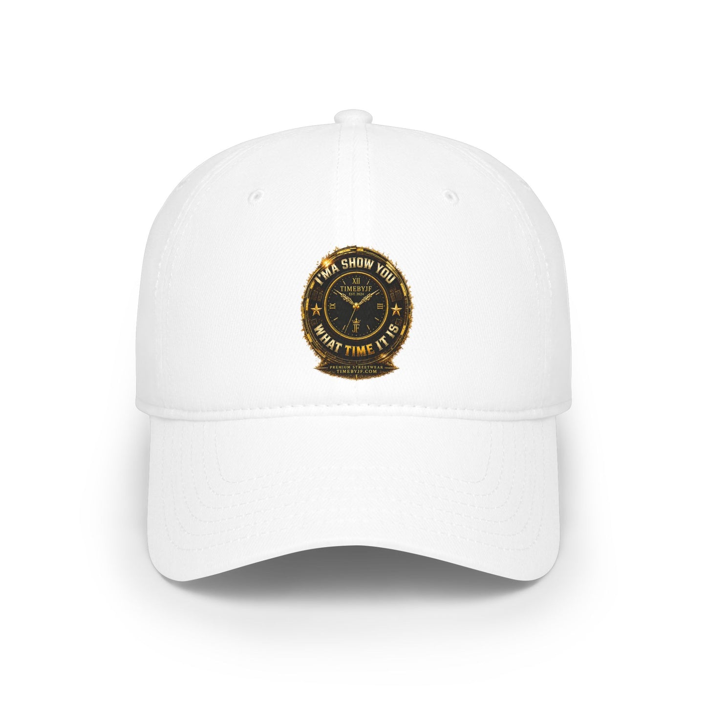 Low Profile Baseball Cap — Vintage Ship Wheel Clock Design