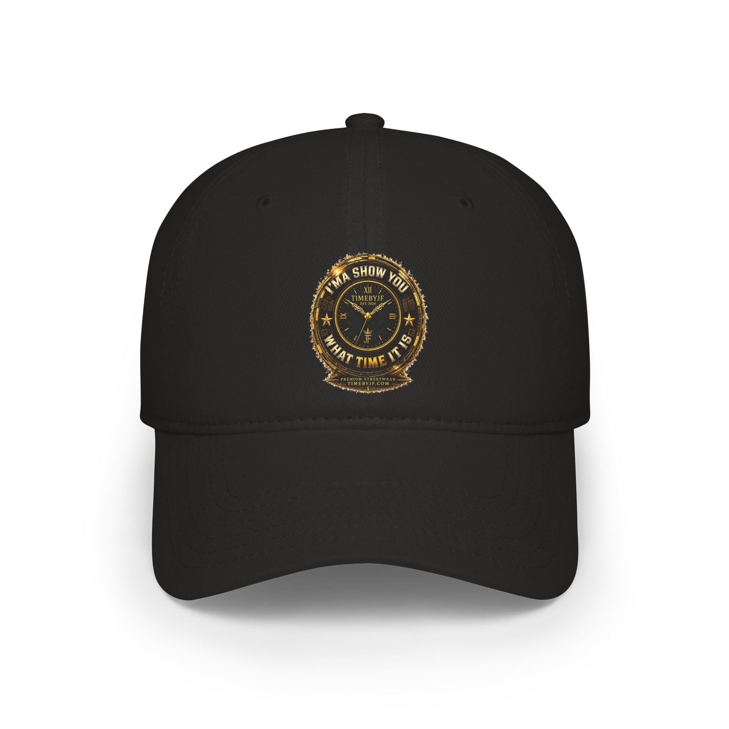 Low Profile Baseball Cap — Vintage Ship Wheel Clock Design