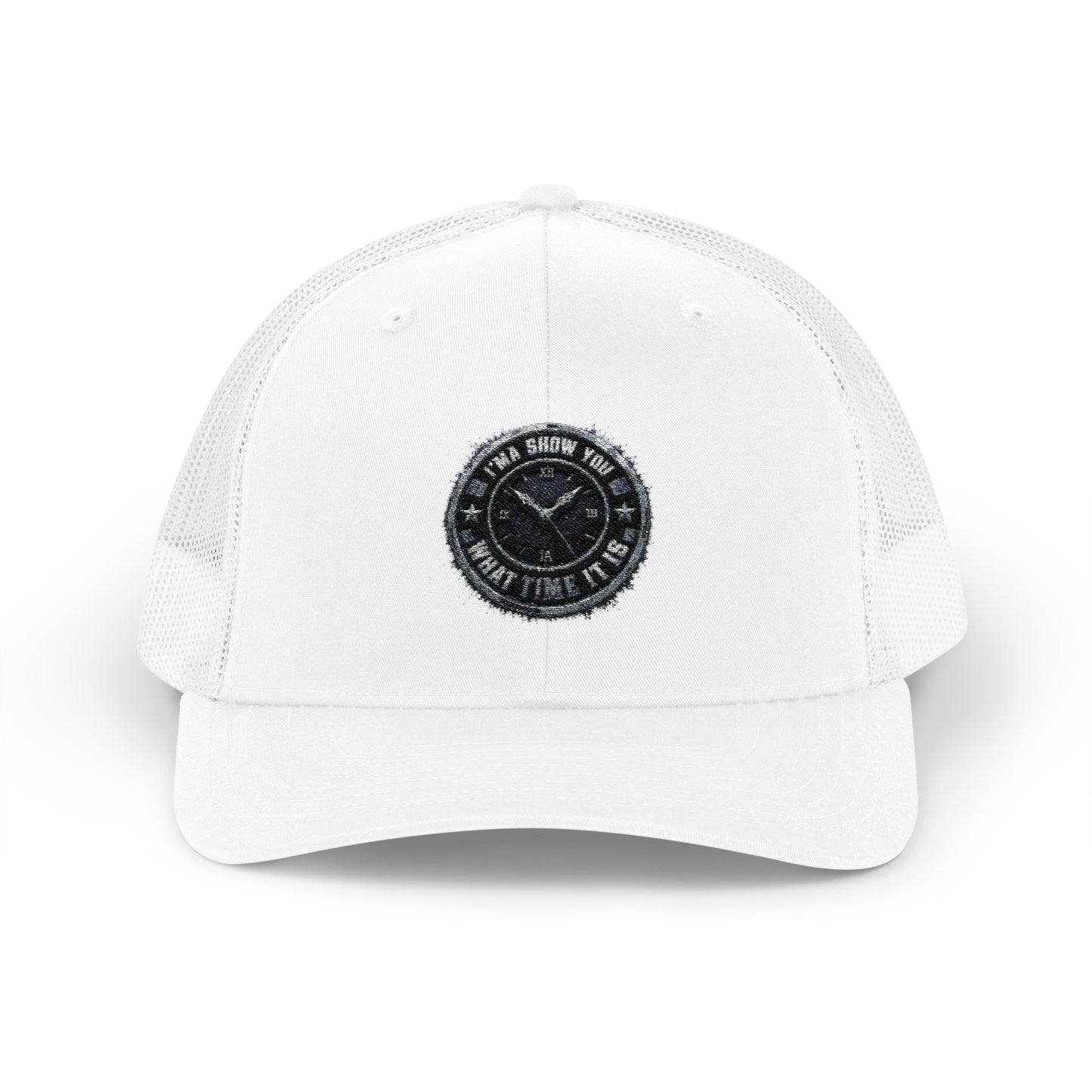 Trucker Cap — Distressed Round Patch 'Don't Ask Me' Vintage Logo