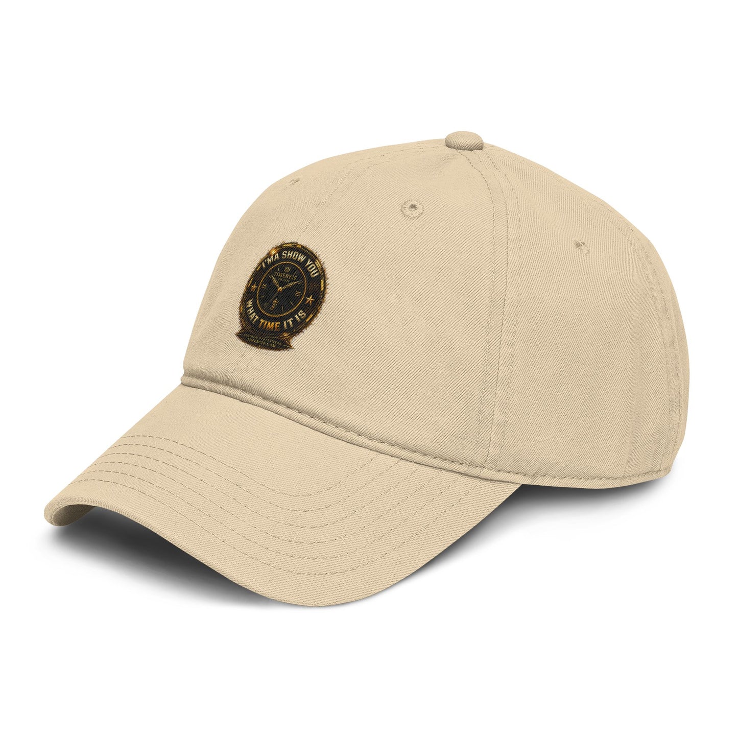 Washed Cotton Baseball Cap with Vintage Compass Patch - Adventure Travel Hat