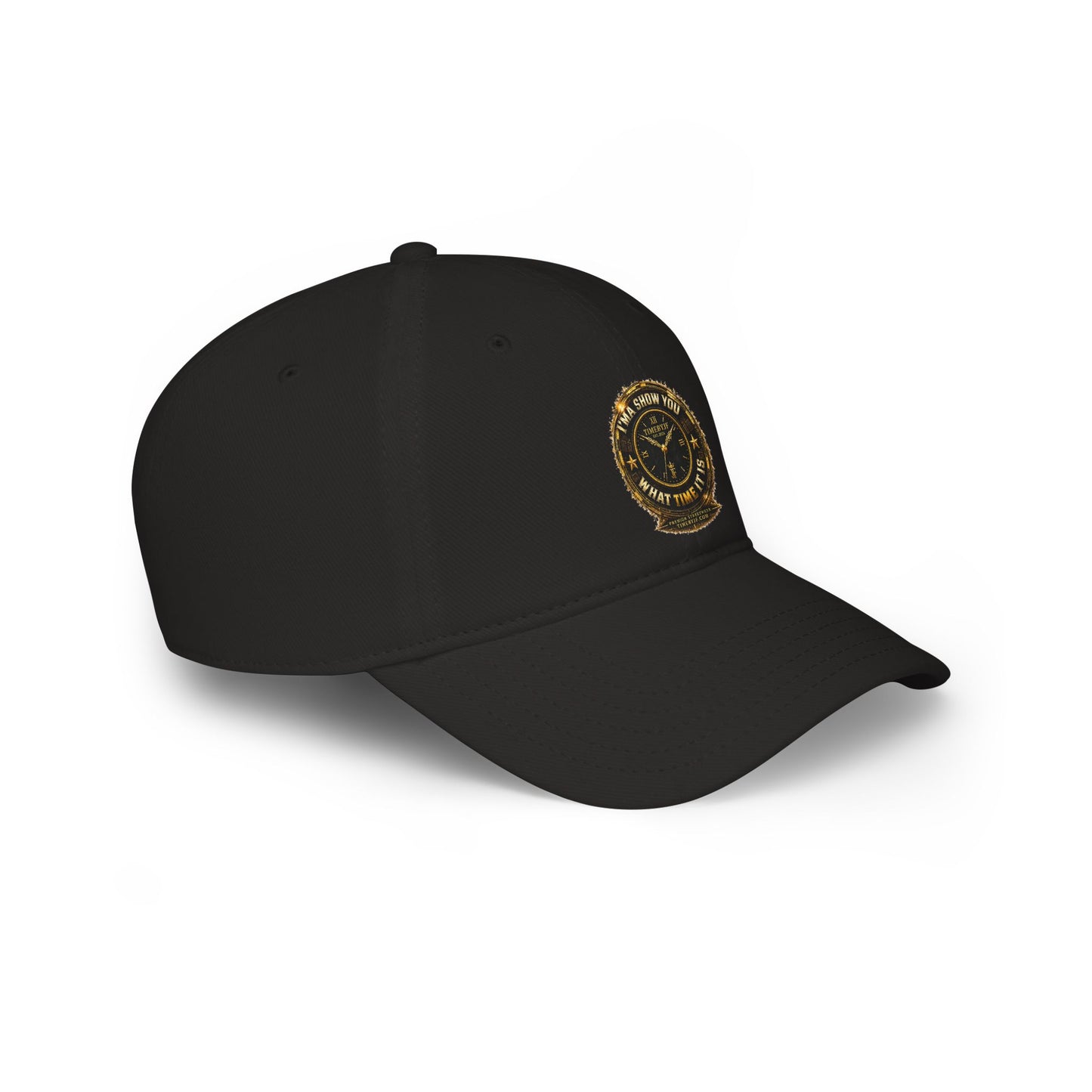 Low Profile Baseball Cap — Vintage Ship Wheel Clock Design