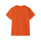Black T‑Shirt with Orange Holographic Poker Chip Logo – Casino Night Tee