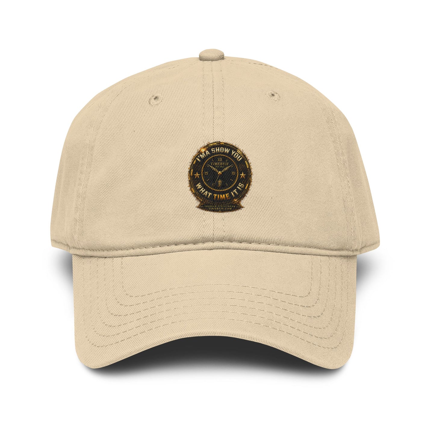Washed Cotton Baseball Cap with Vintage Compass Patch - Adventure Travel Hat