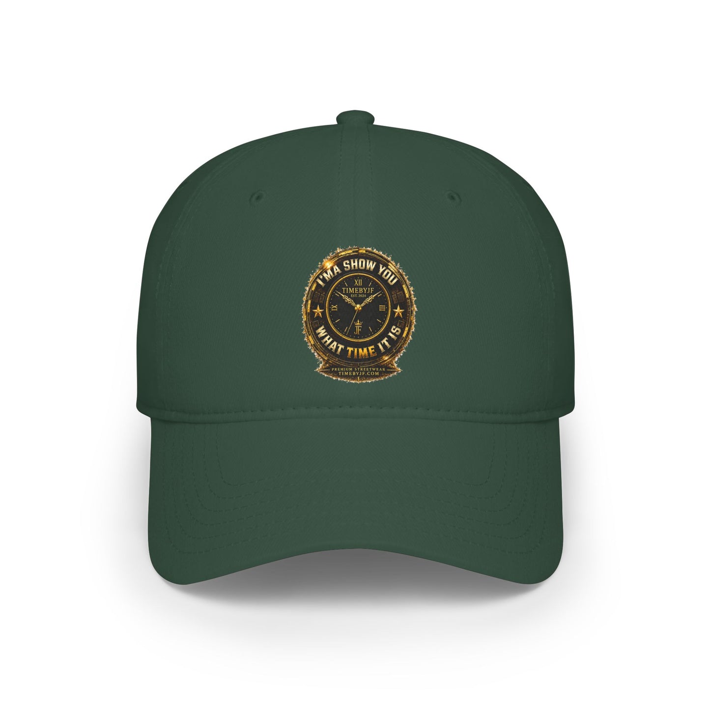 Low Profile Baseball Cap — Vintage Ship Wheel Clock Design