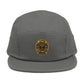 Embroidered Compass Badge 5-Panel Cap — Khaki Outdoor Adventure Hat