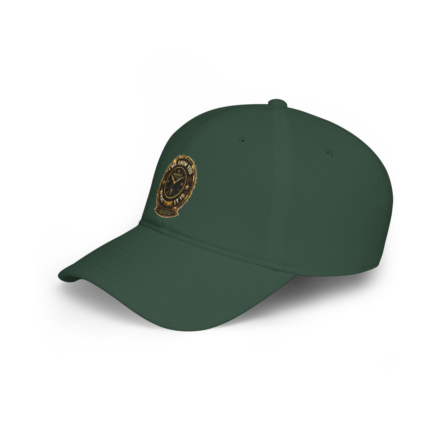 Low Profile Baseball Cap — Vintage Ship Wheel Clock Design