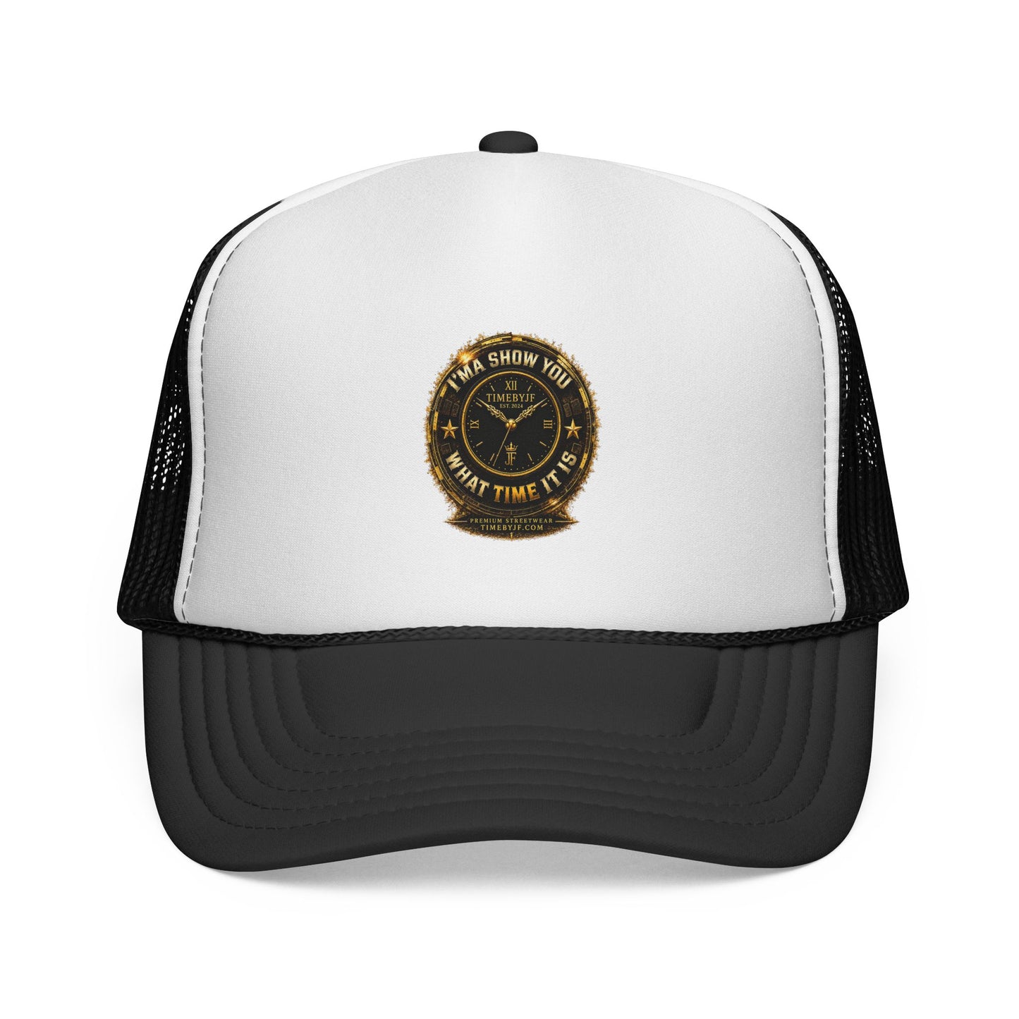 Trucker Cap — Vintage Compass Patch “I’MA SHOW YOU WHAT TIME IT IS”