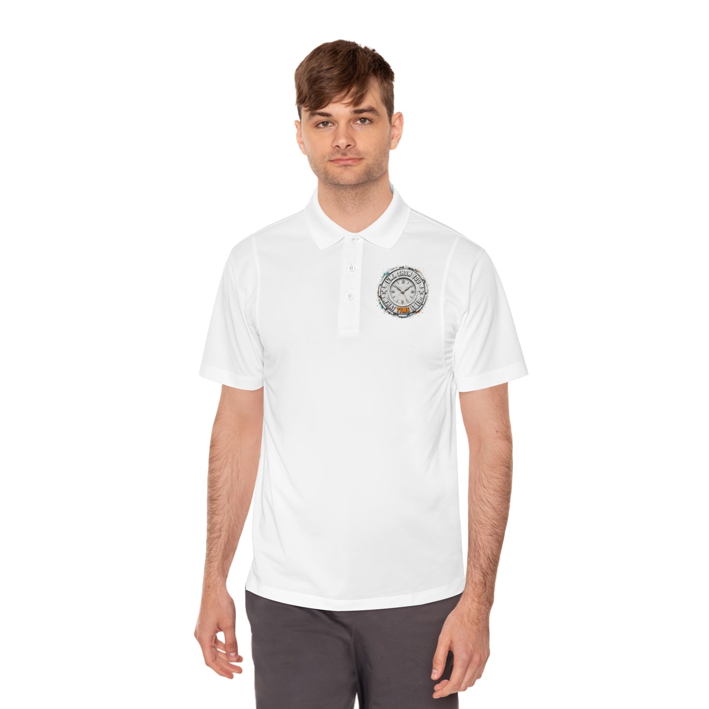 Men's Sport Polo — Vintage Motorcycle Club Crest Chest Logo