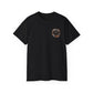Black T‑Shirt with Orange Holographic Poker Chip Logo – Casino Night Tee