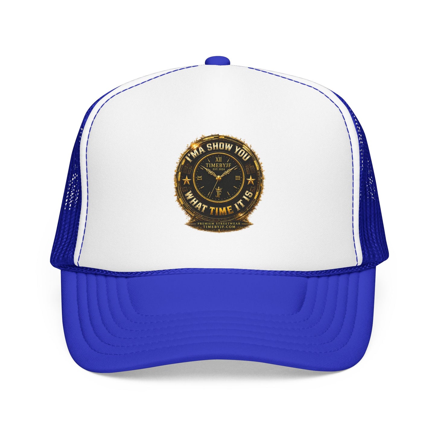 Trucker Hat — 'What Time Is It? I'ma Show You' Vintage Clock Patch
