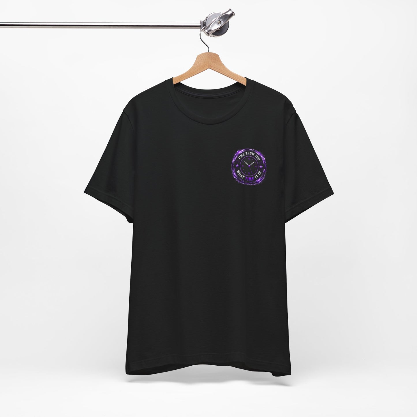 Pocket Cosmic Clock Tee — "Time to Glow" Graphic T‑Shirt