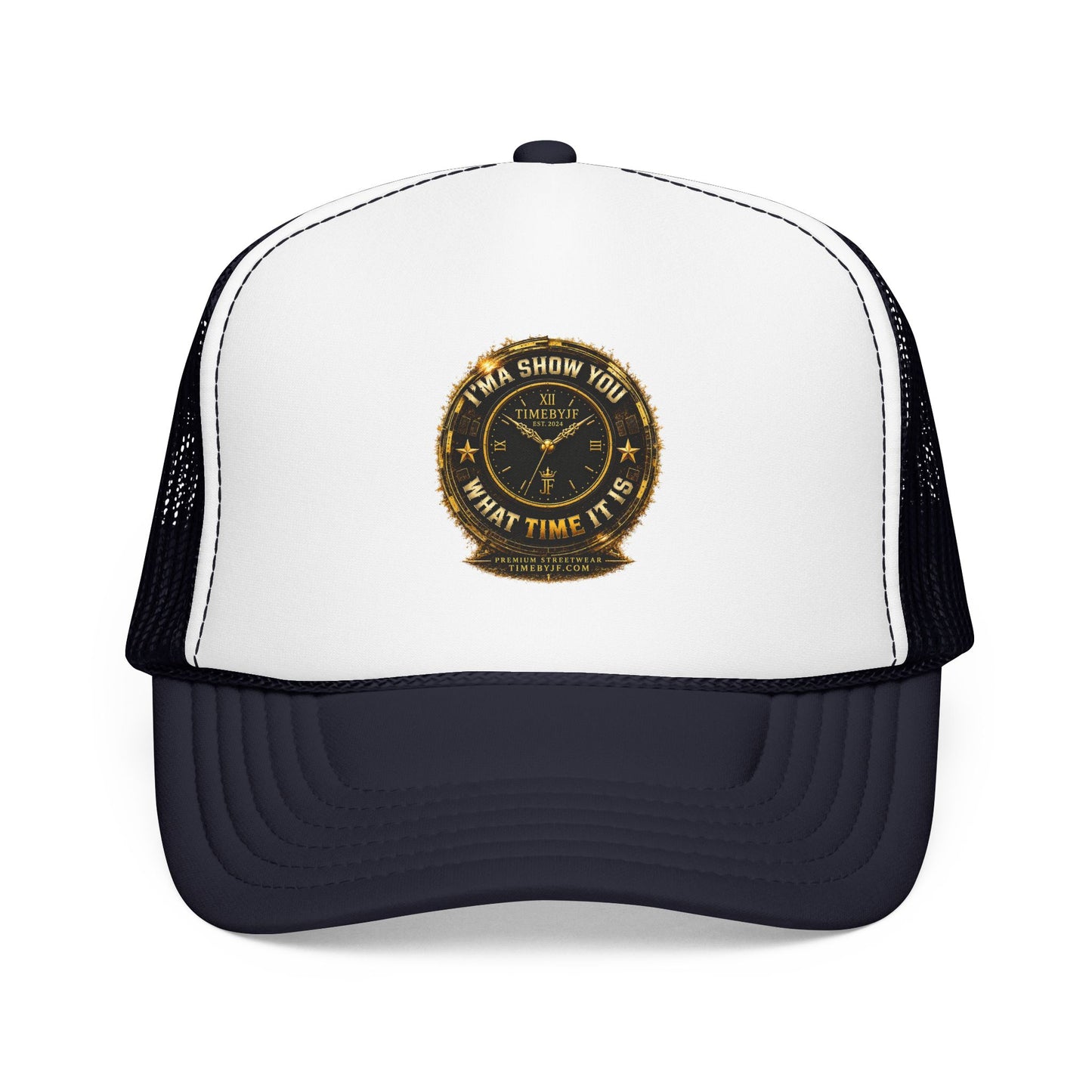 Trucker Hat — 'What Time Is It? I'ma Show You' Vintage Clock Patch