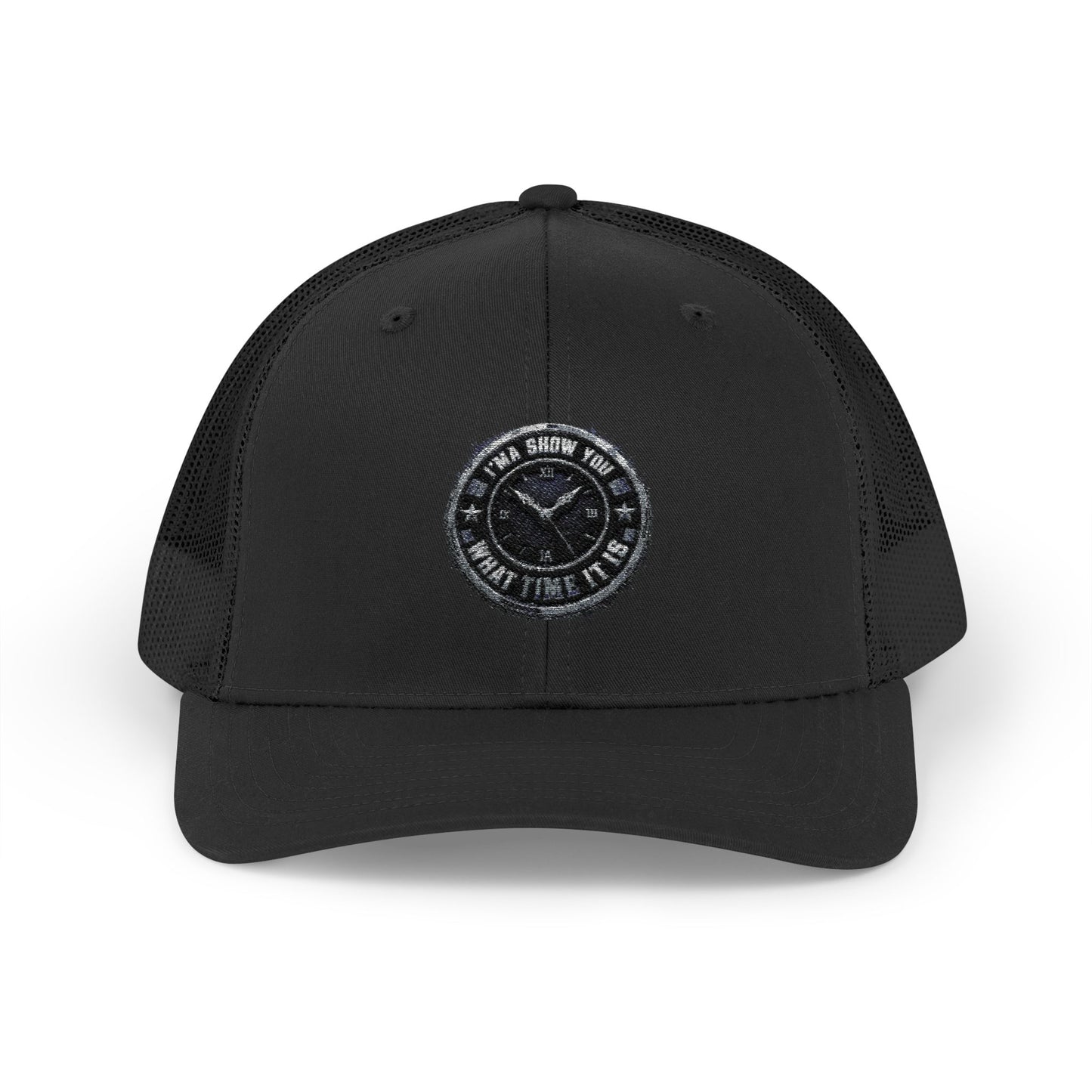 Trucker Cap — Distressed Round Patch 'Don't Ask Me' Vintage Logo