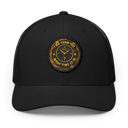 Vintage 'Show Me What Time It Is' Embroidered Patch Trucker Cap