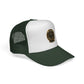 Vintage Gold Compass Trucker Cap — “Nowhere to Be, Any Time to Go” Mesh Hat