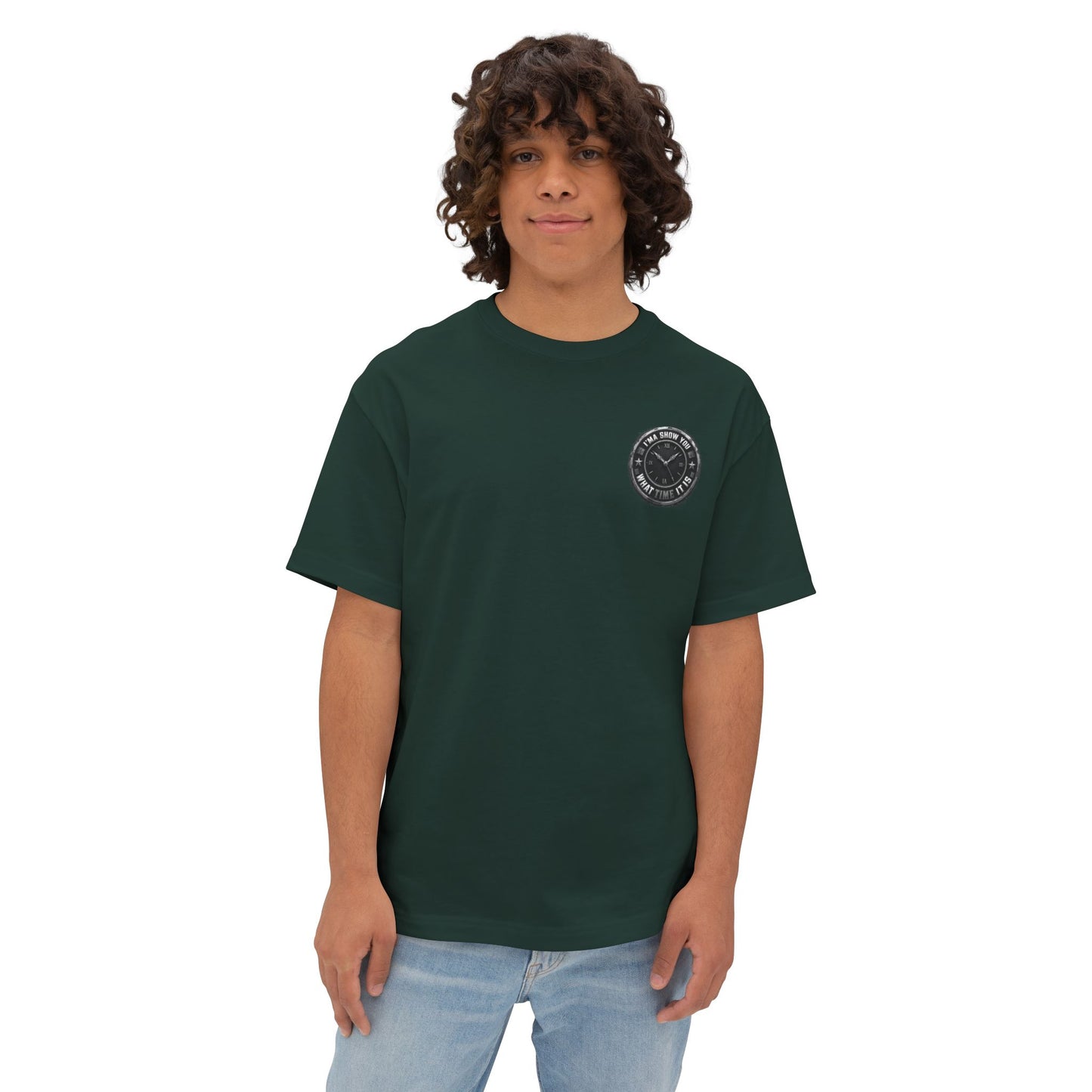 Vintage Patch Logo Tee — Minimal Chest Emblem Casual T‑Shirt