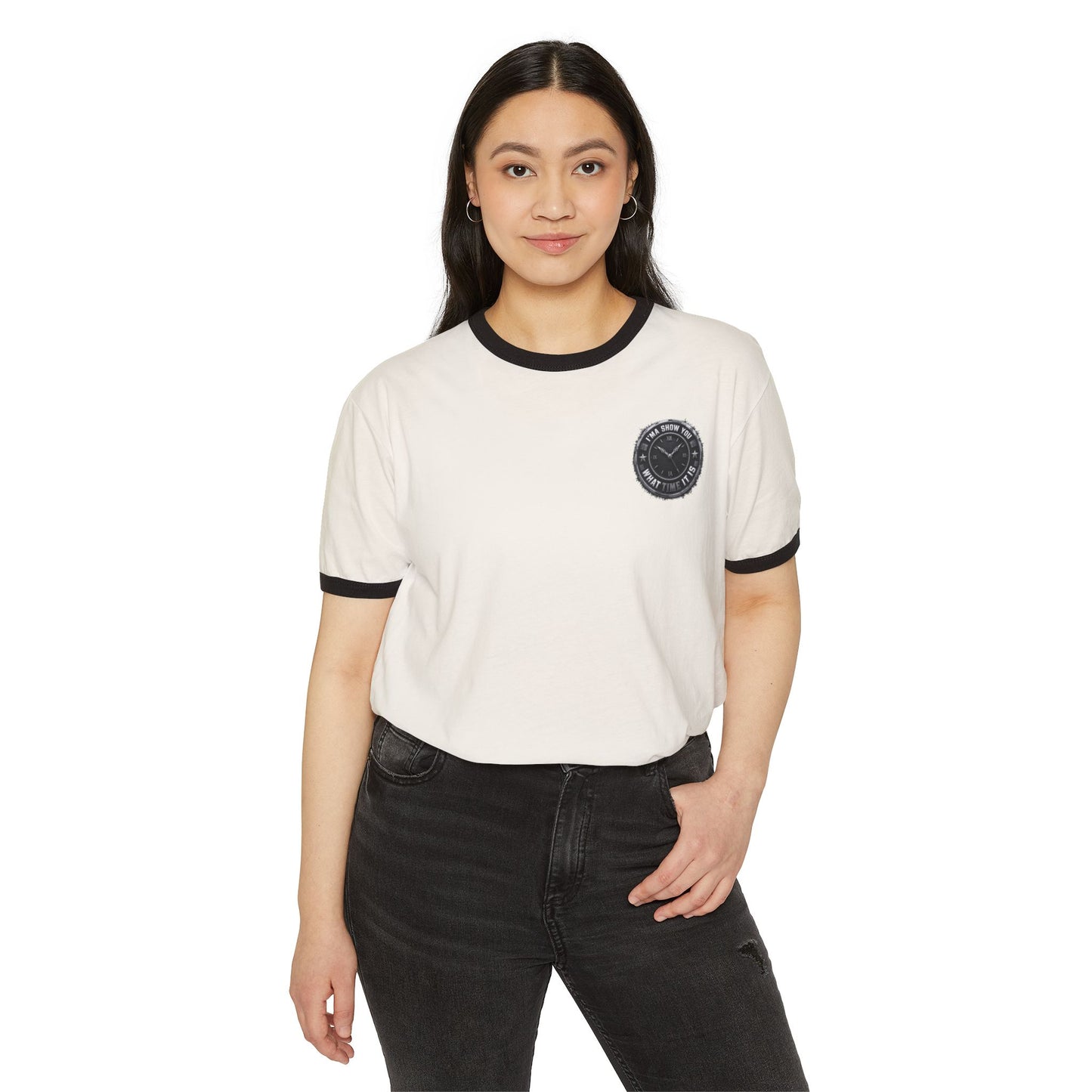 Vintage Black Rose Ringer T-Shirt