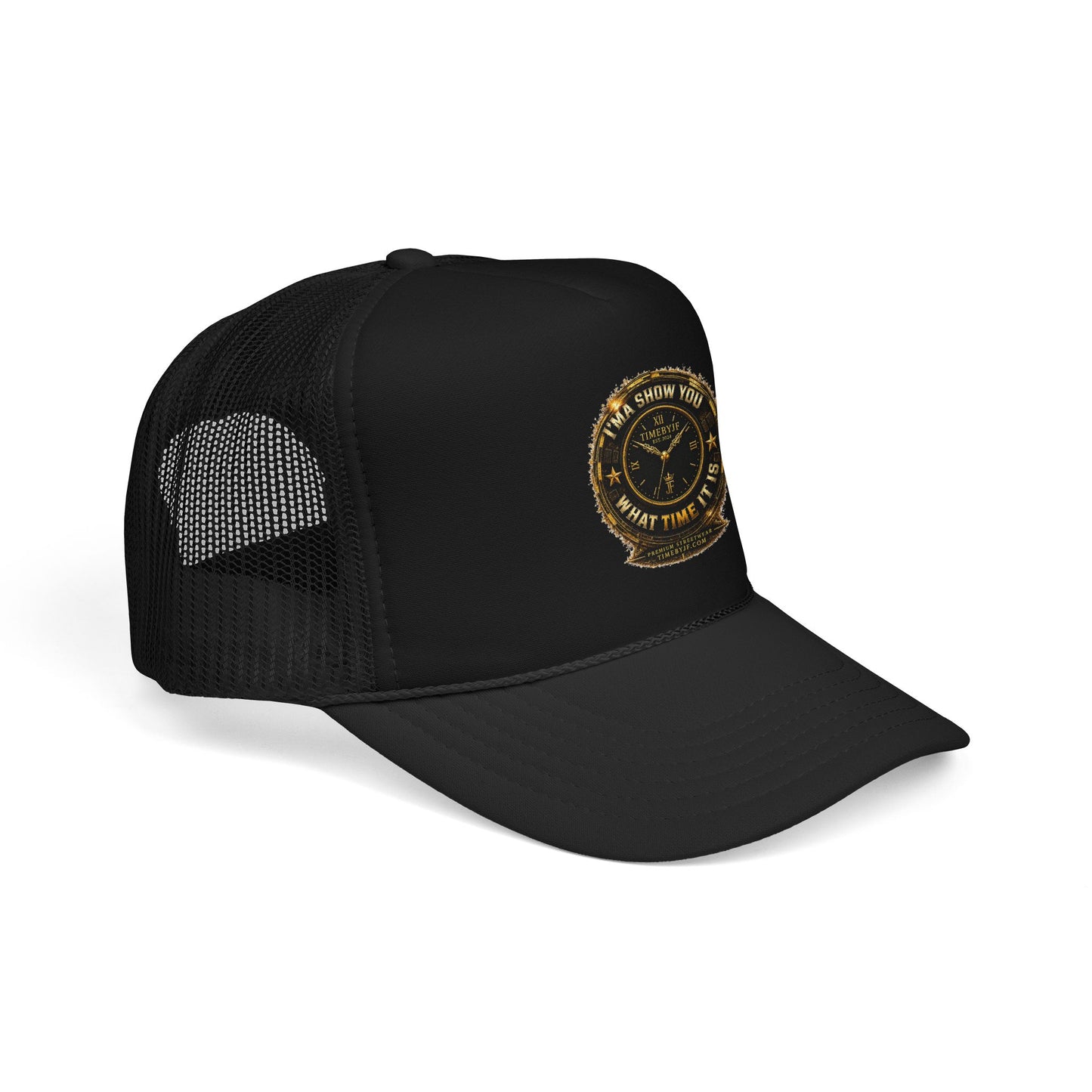 Trucker Hat — 'What Time Is It? I'ma Show You' Vintage Clock Patch