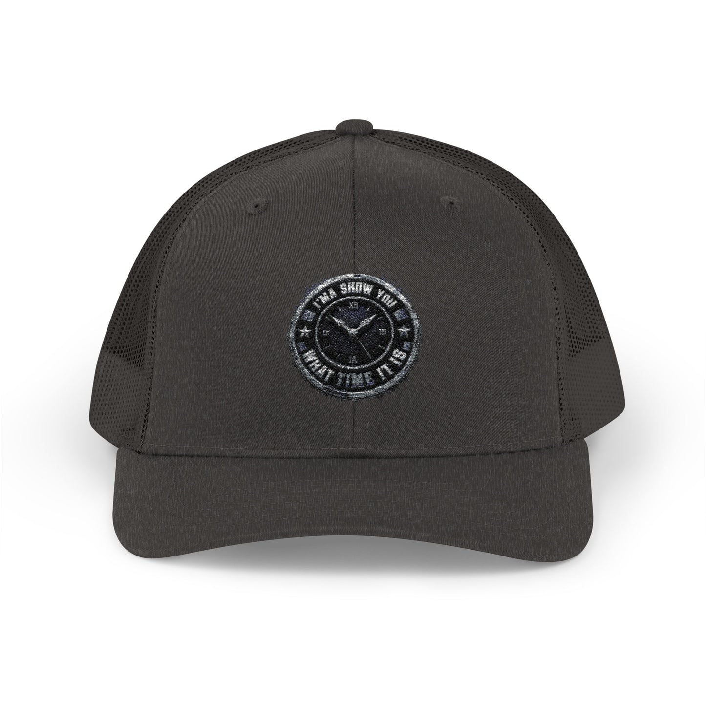 Trucker Cap — Distressed Round Patch 'Don't Ask Me' Vintage Logo