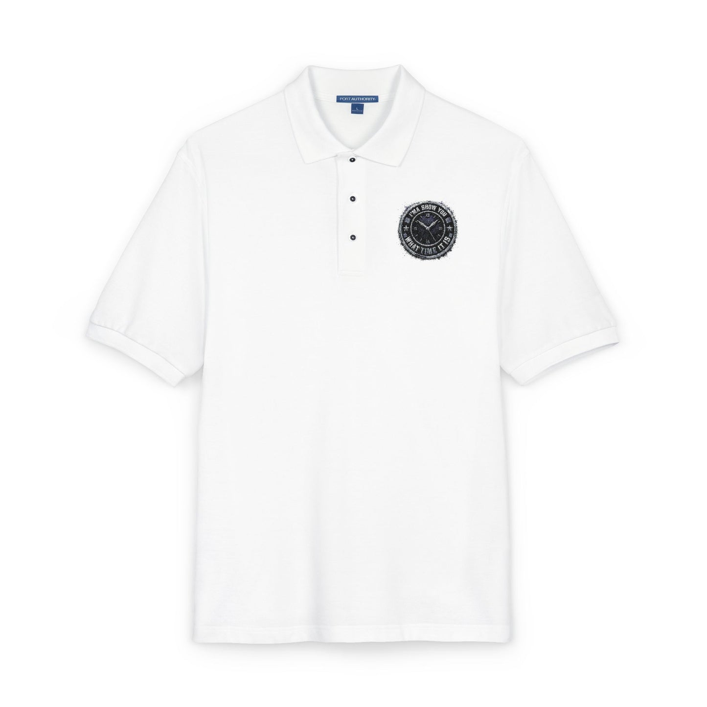 Embroidered Compass Logo Polo — Casual Nautical Work Shirt