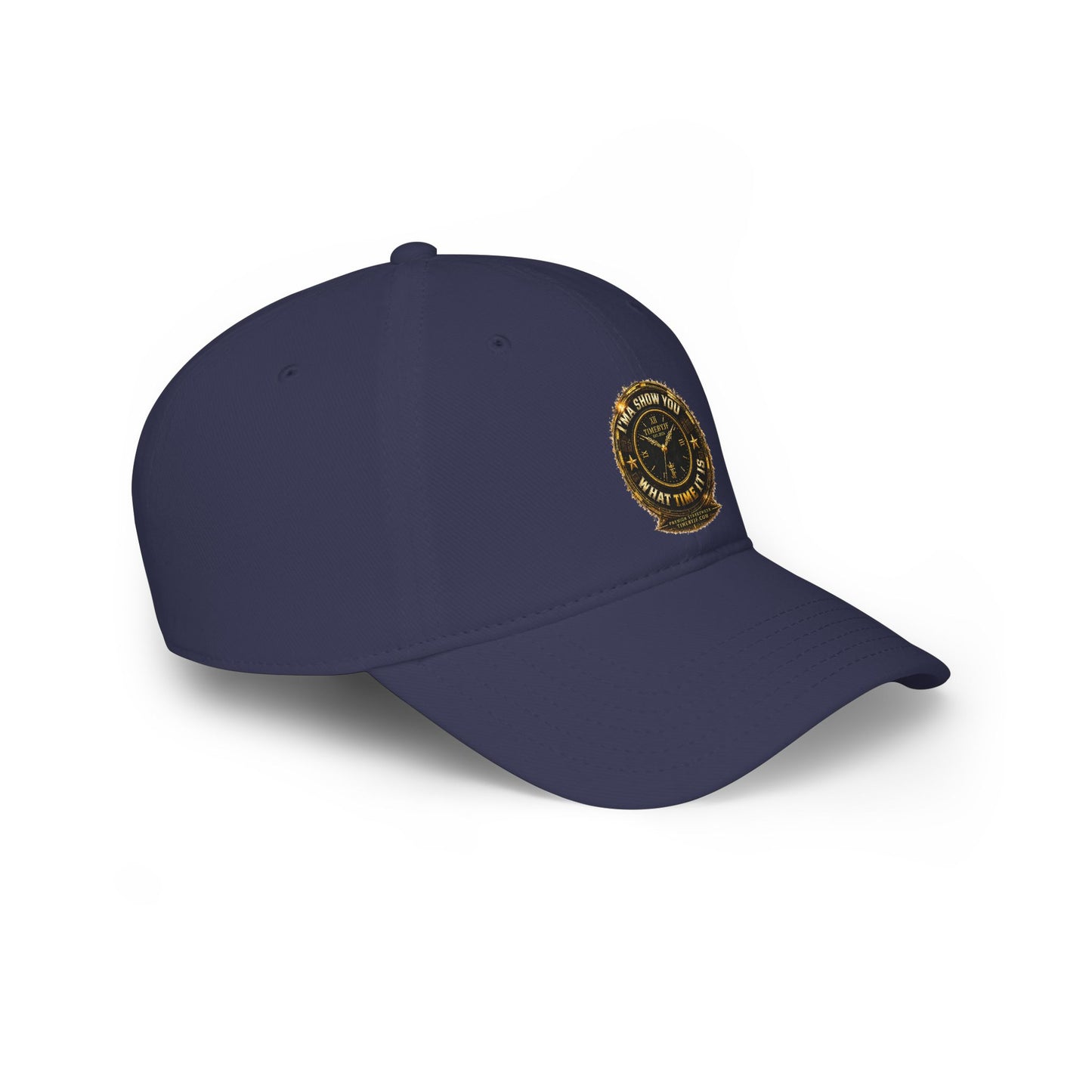 Low Profile Baseball Cap — Vintage Ship Wheel Clock Design