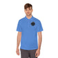 Men's Sport Polo — Blue Compass Badge Performance Golf Shirt