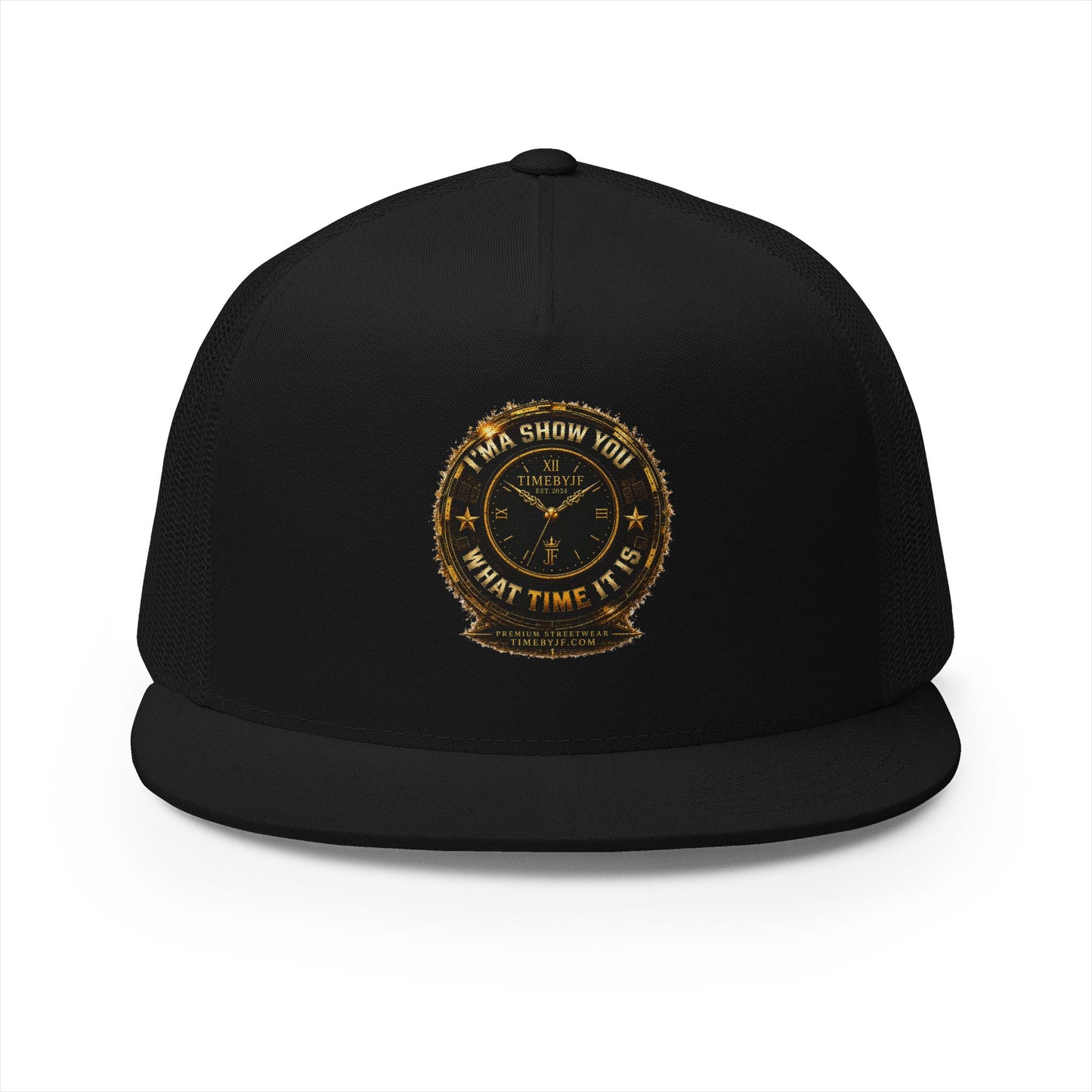 Vintage Sheriff Badge Trucker Cap — "I'ma Show You What Time It Is" Mesh Snapback