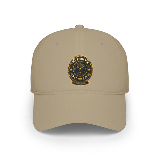 Low Profile Baseball Cap — Vintage Ship Wheel Clock Design