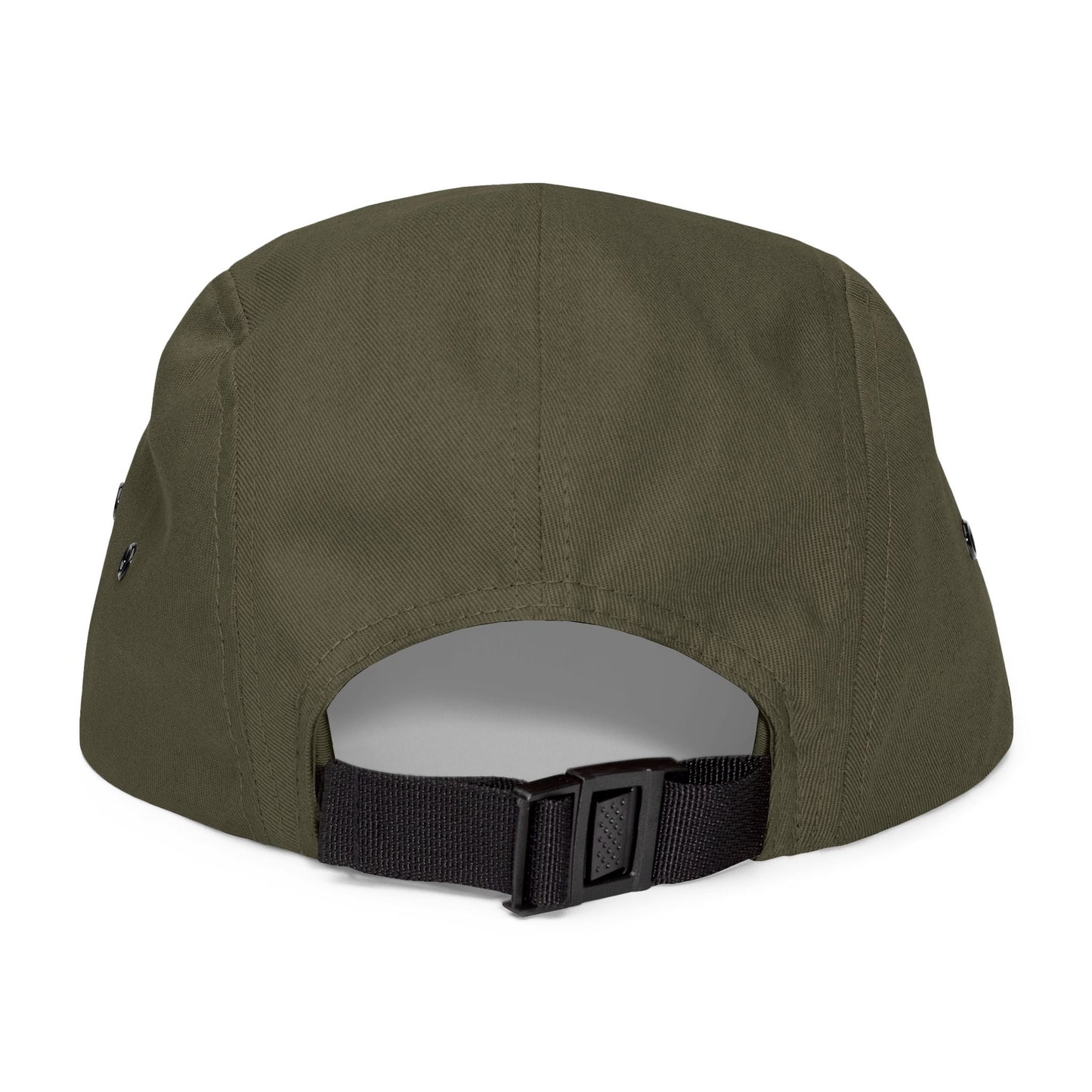 Embroidered Compass Badge 5-Panel Cap — Khaki Outdoor Adventure Hat