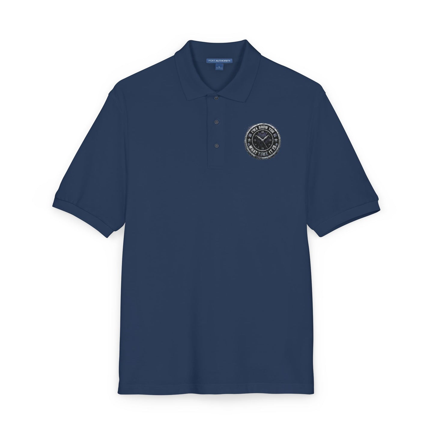 Embroidered Compass Logo Polo — Casual Nautical Work Shirt