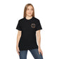 Black T‑Shirt with Orange Holographic Poker Chip Logo – Casino Night Tee