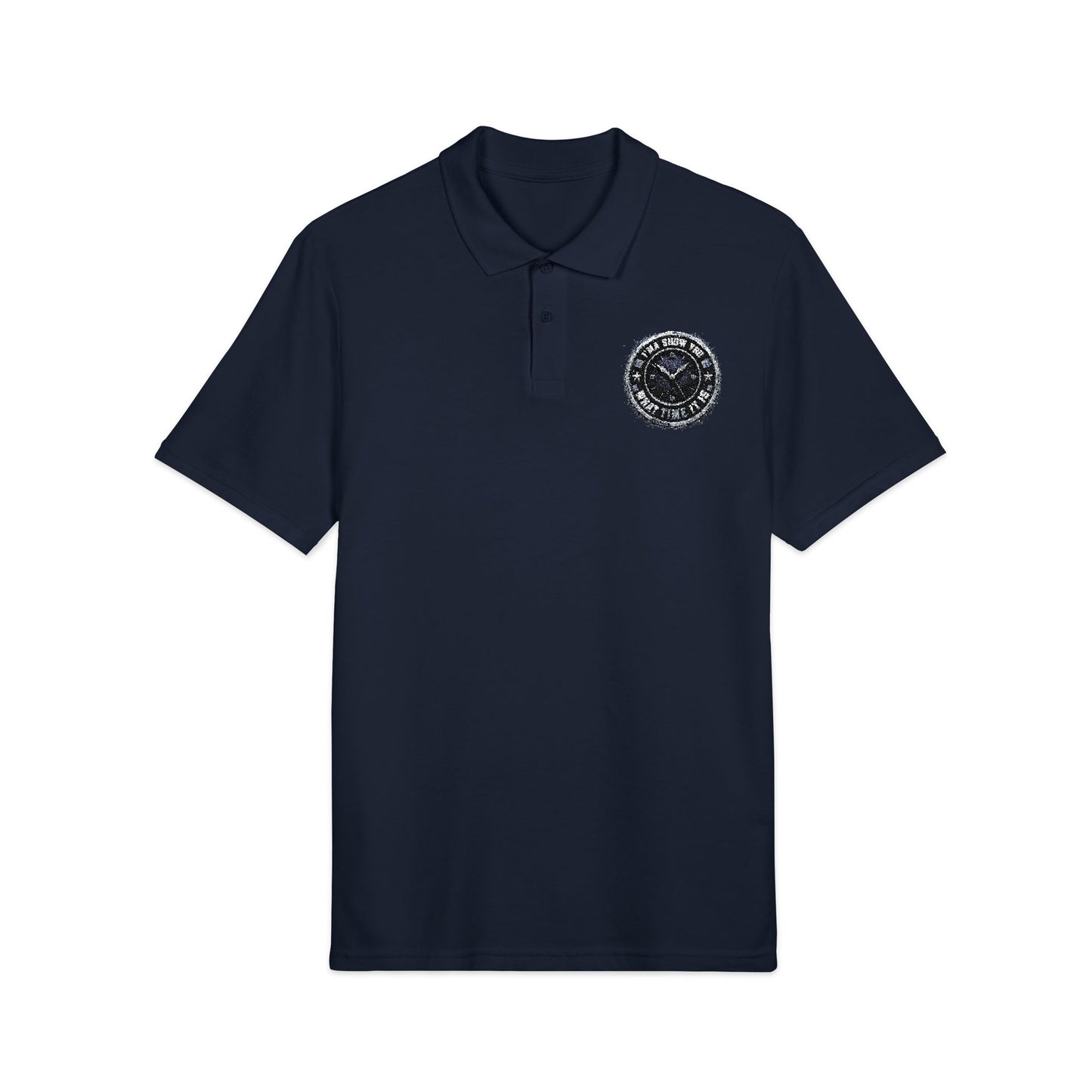 Embroidered Crest Polo Shirt — Classic White Pique