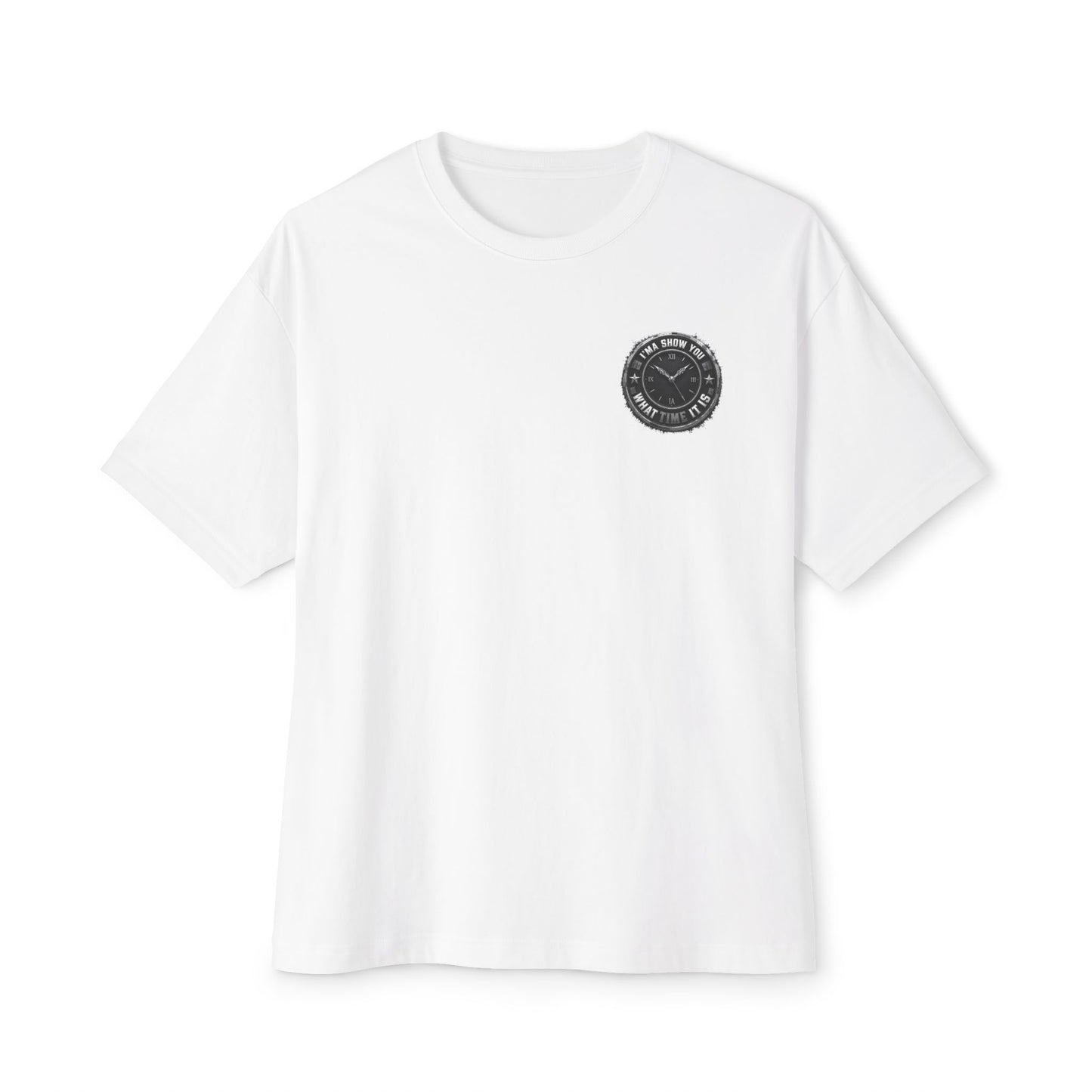 Vintage Patch Logo Tee — Minimal Chest Emblem Casual T‑Shirt