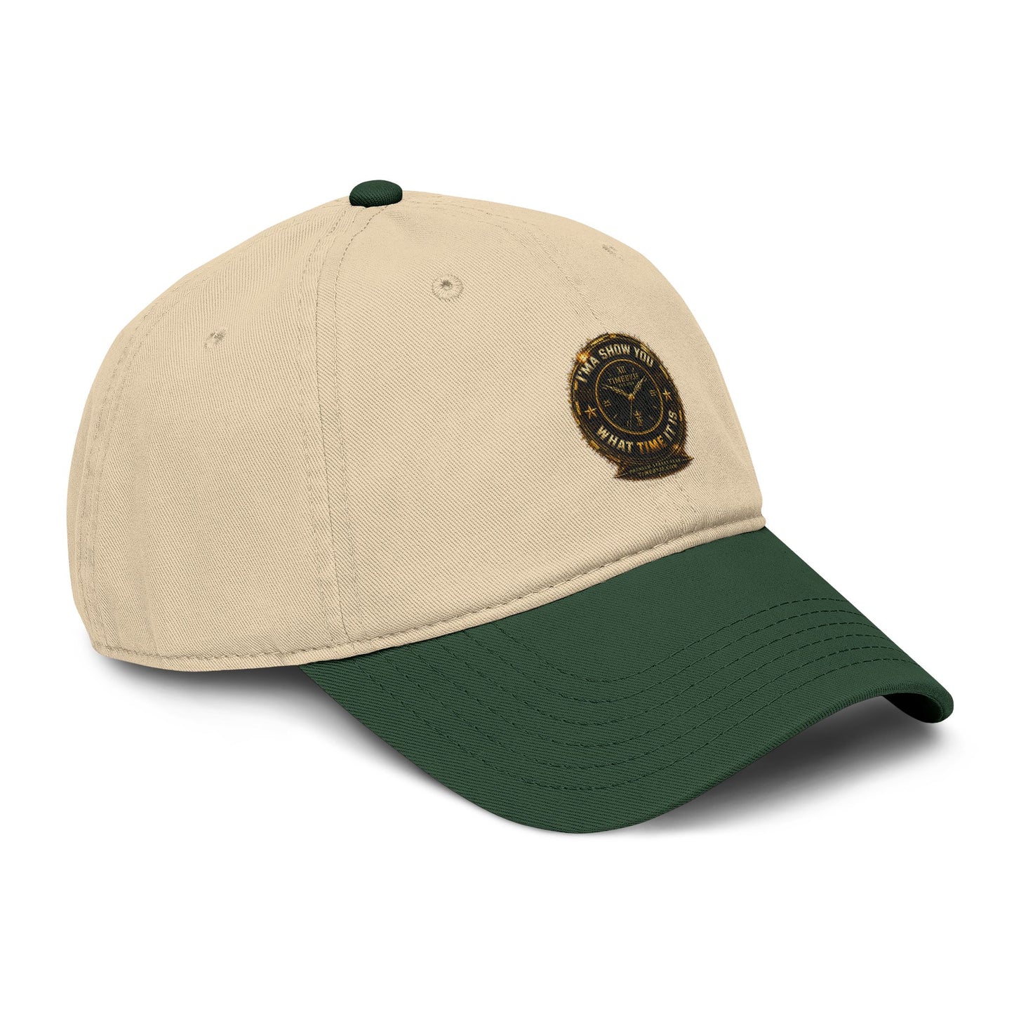 Washed Cotton Baseball Cap with Vintage Compass Patch - Adventure Travel Hat
