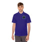 Men's Sport Polo — Blue Compass Badge Performance Golf Shirt