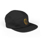 Embroidered Compass Badge 5-Panel Cap — Khaki Outdoor Adventure Hat