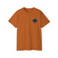 Black T‑Shirt with Orange Holographic Poker Chip Logo – Casino Night Tee