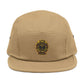 Embroidered Compass Badge 5-Panel Cap — Khaki Outdoor Adventure Hat