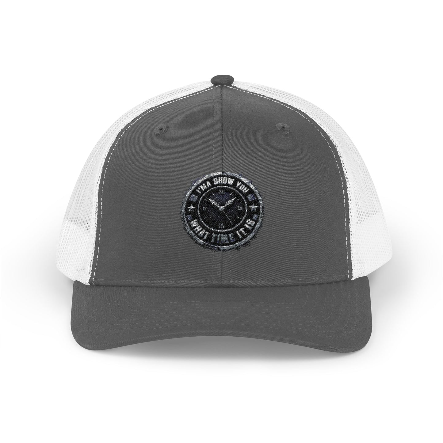 Trucker Cap — Distressed Round Patch 'Don't Ask Me' Vintage Logo
