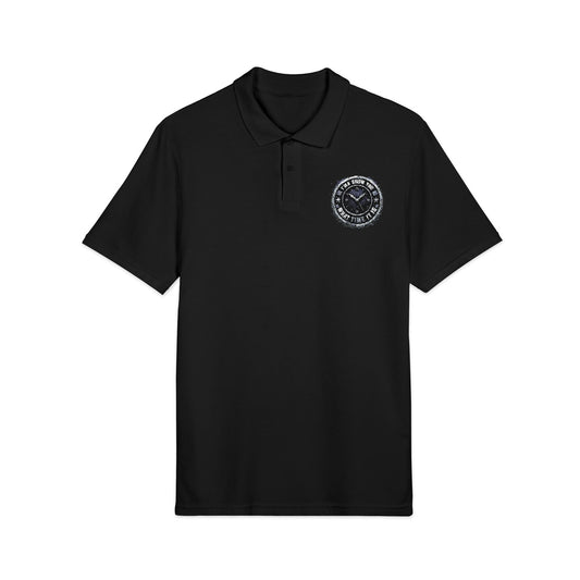Embroidered Crest Polo Shirt — Classic White Pique