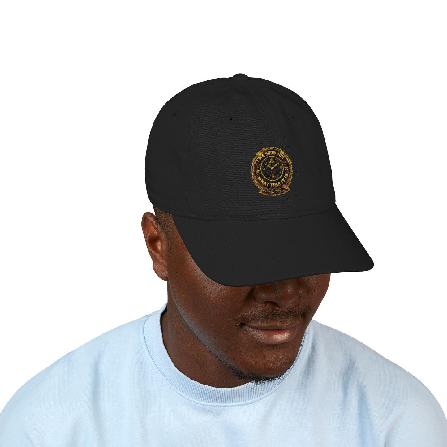 Embroidered Sunflower Badge Organic Baseball Cap