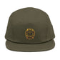 Embroidered Compass Badge 5-Panel Cap — Khaki Outdoor Adventure Hat