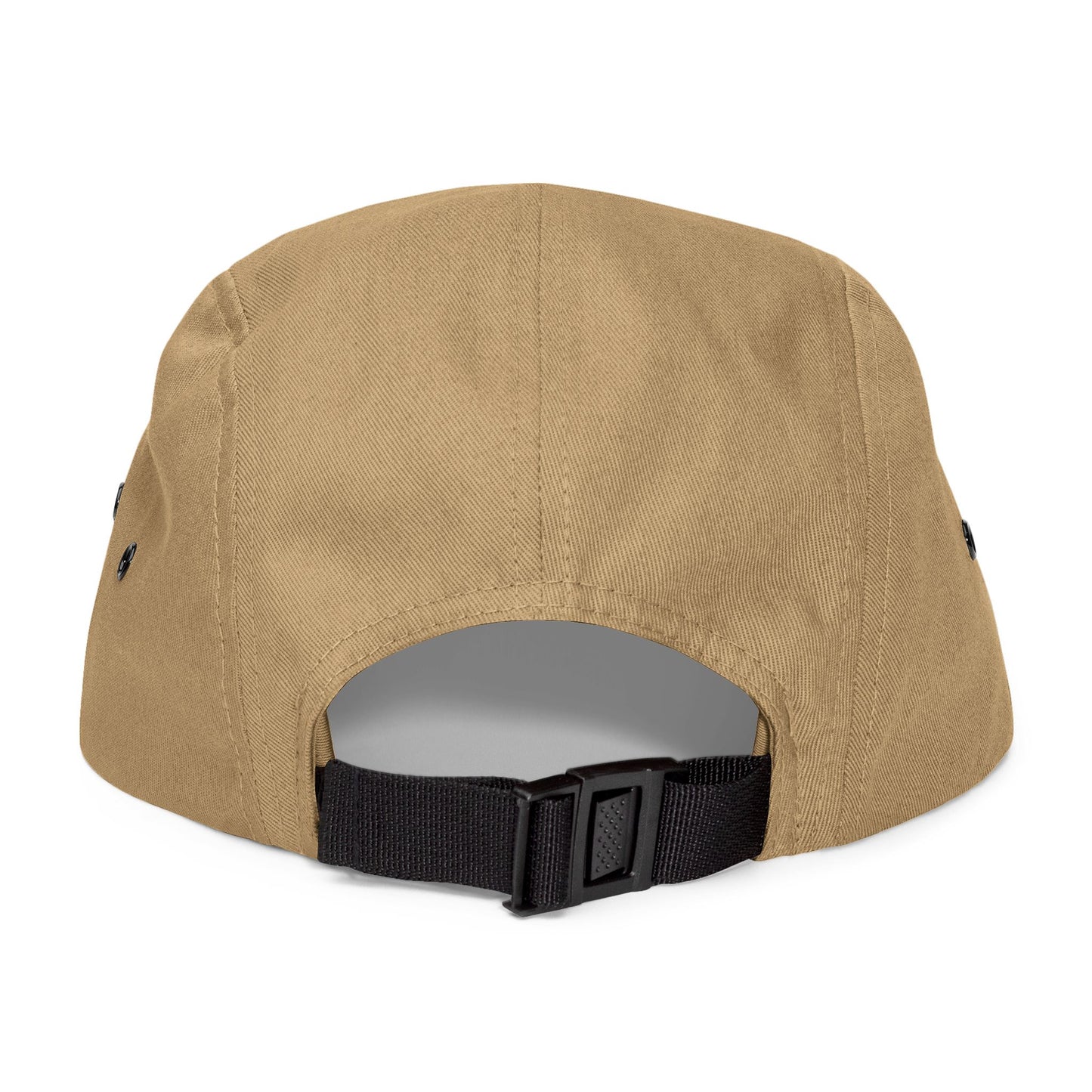 Embroidered Compass Badge 5-Panel Cap — Khaki Outdoor Adventure Hat