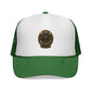Vintage Gold Compass Trucker Cap — “Nowhere to Be, Any Time to Go” Mesh Hat