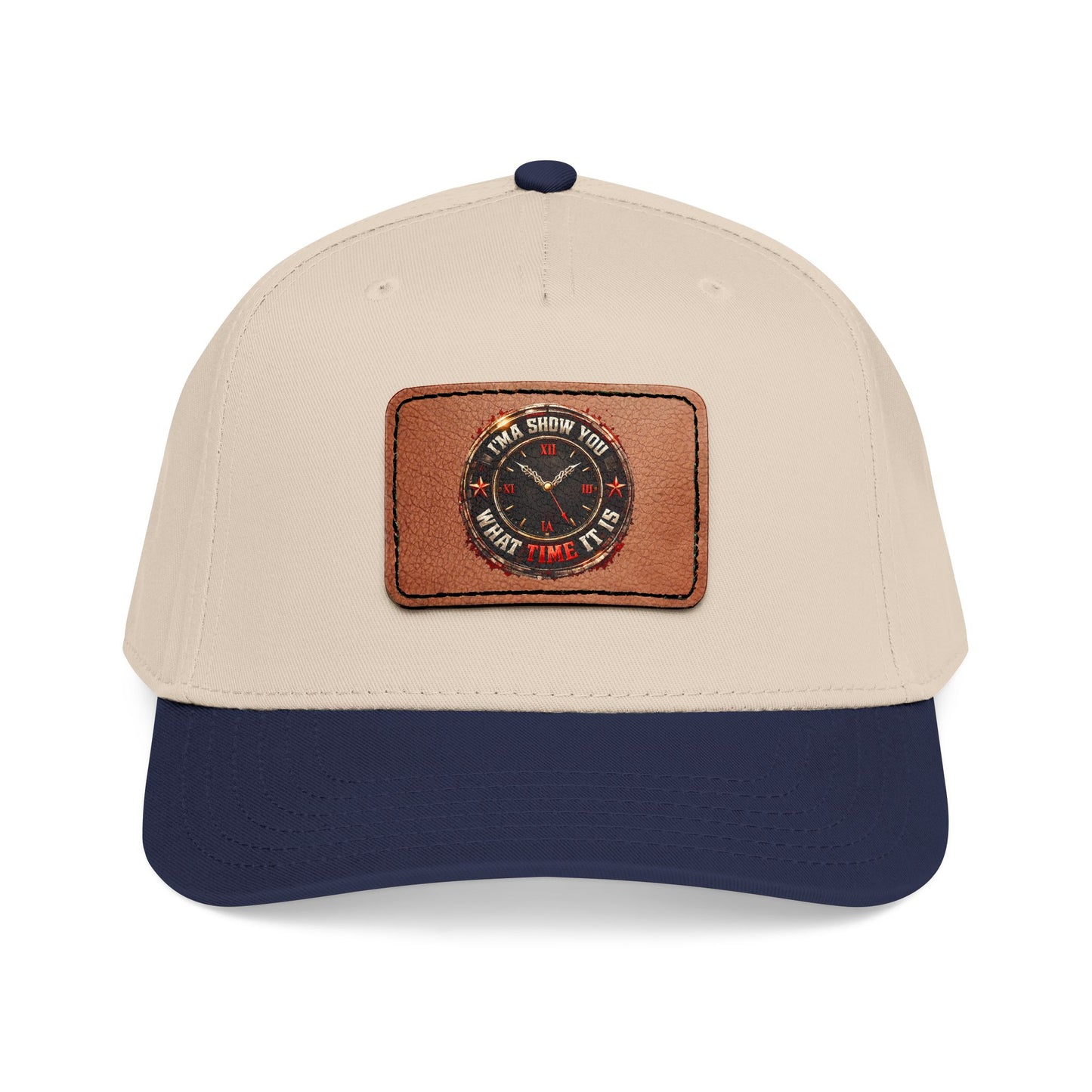 Vintage Compass Leather Patch Baseball Cap