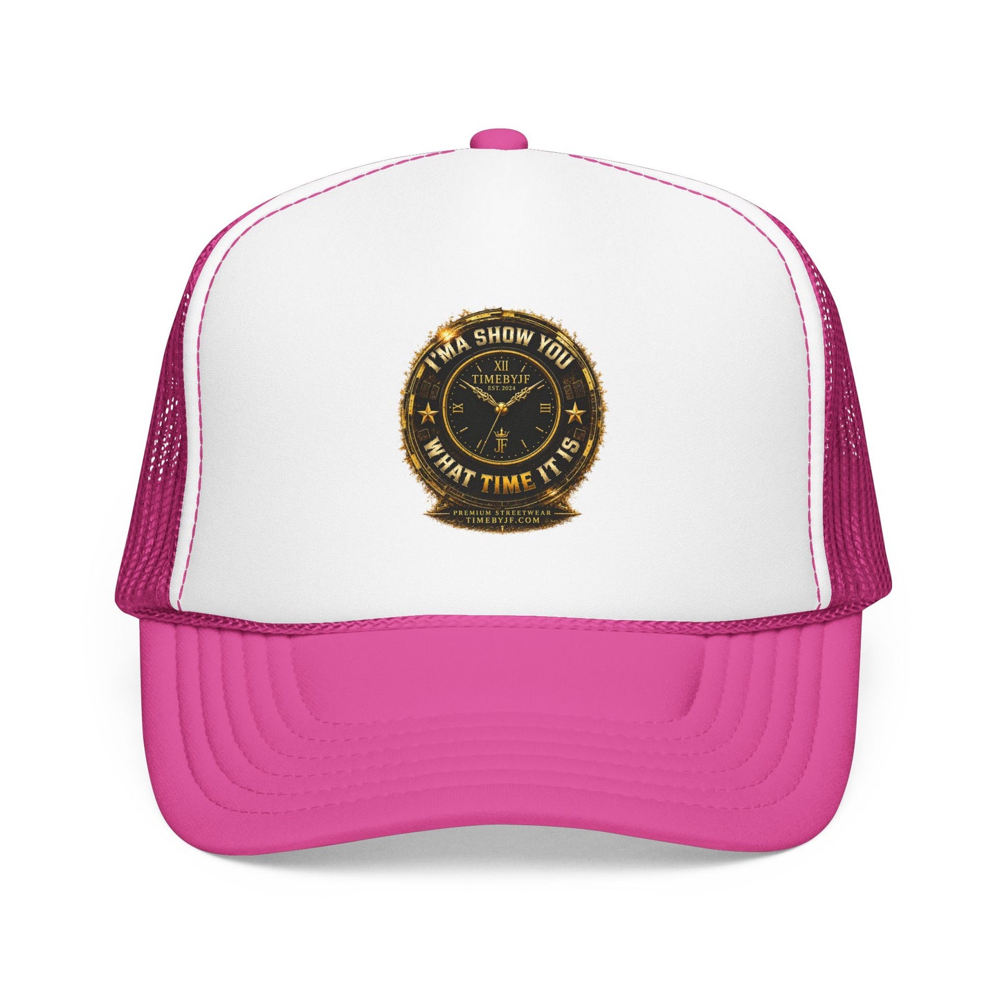 Trucker Hat — 'What Time Is It? I'ma Show You' Vintage Clock Patch